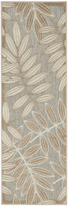 2’ x 6’ Natural Leaves Indoor Outdoor Runner Rug