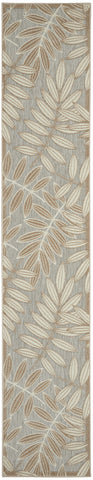 2’ x 12’ Natural Leaves Indoor Outdoor Runner Rug