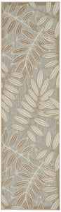 2’ x 8’ Natural Leaves Indoor Outdoor Runner Rug