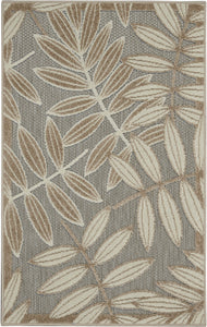 3’ x 4’ Natural Leaves Indoor Outdoor Area Rug