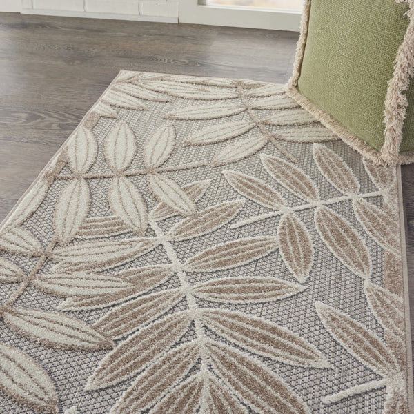 3’ x 4’ Natural Leaves Indoor Outdoor Area Rug