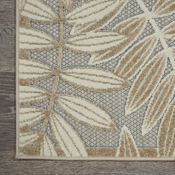 4’ x 6’ Natural Leaves Indoor Outdoor Area Rug