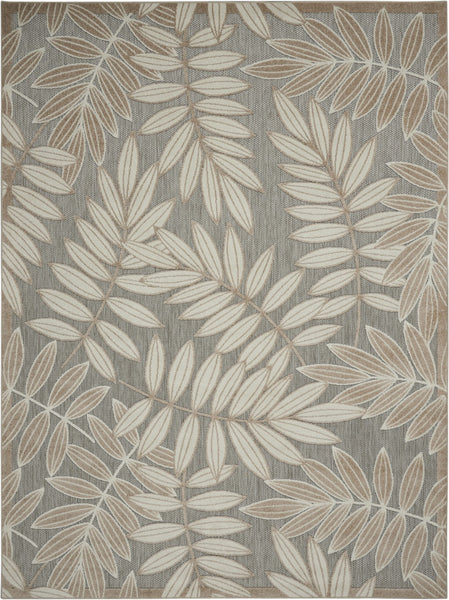 4’ x 6’ Natural Leaves Indoor Outdoor Area Rug