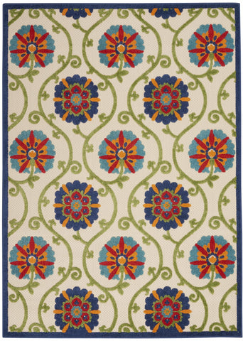 6’ x 9’ Blue Vines Indoor Outdoor Area Rug