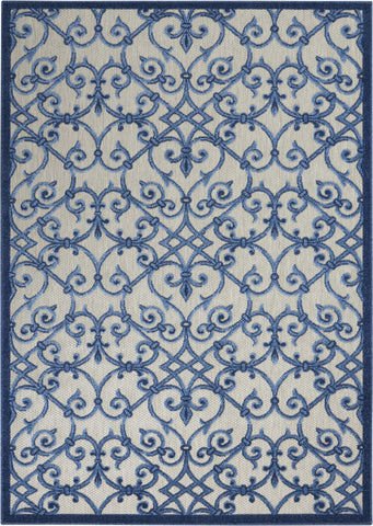 4’ x 6’ Gray and Blue Indoor Outdoor Area Rug