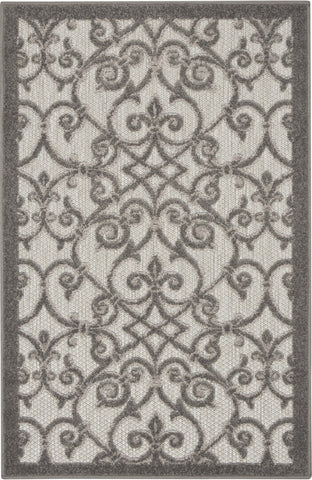 3’ x 4’ Gray and Charcoal Indoor Outdoor Area Rug