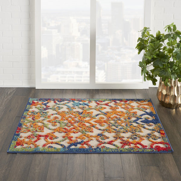 3’ x 4’ Rainbow Colored Indoor Outdoor Area Rug