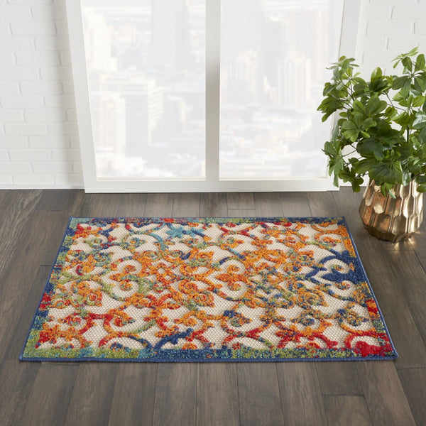 3’ x 4’ Rainbow Colored Indoor Outdoor Area Rug