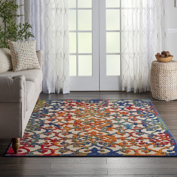 5’ x 8’ Rainbow Colored Indoor Outdoor Area Rug