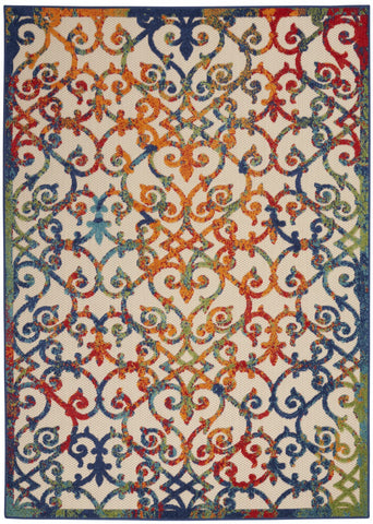 6’ x 9’ Rainbow Colored Indoor Outdoor Area Rug