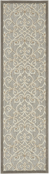 2’ x 6’ Natural and Gray Indoor Outdoor Runner Rug