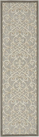 2’ x 8’ Natural and Gray Indoor Outdoor Runner Rug