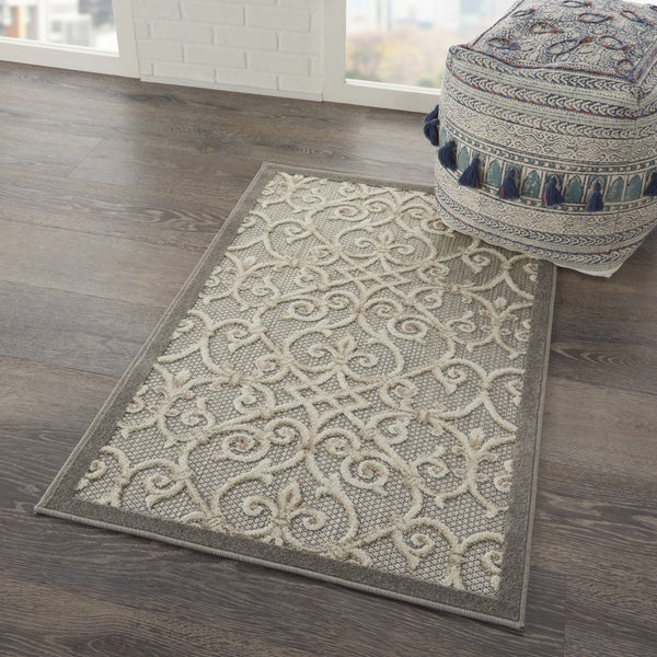 3’ x 4’ Natural and Gray Indoor Outdoor Area Rug