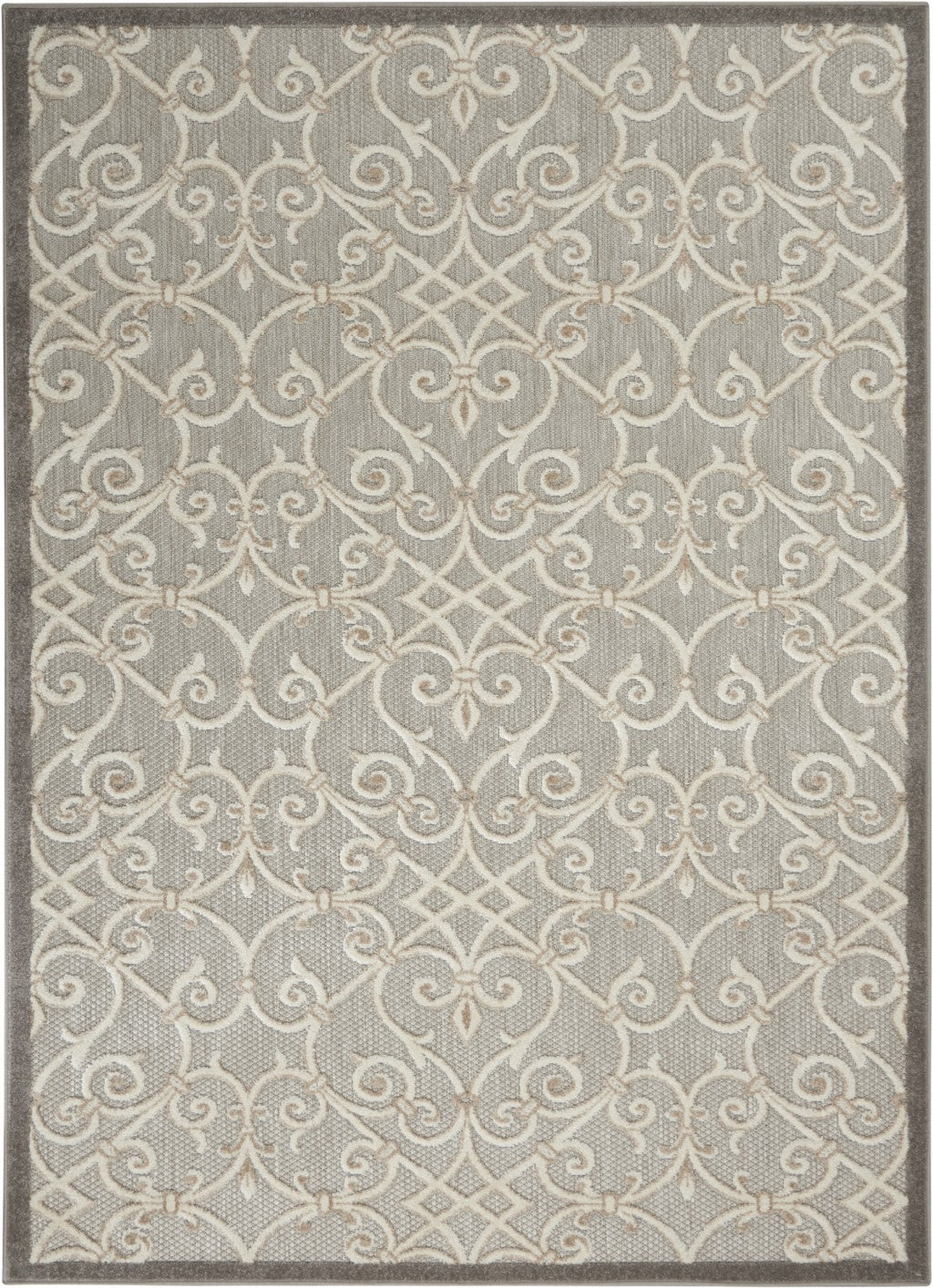 5’ x 8’ Natural and Gray Indoor Outdoor Area Rug