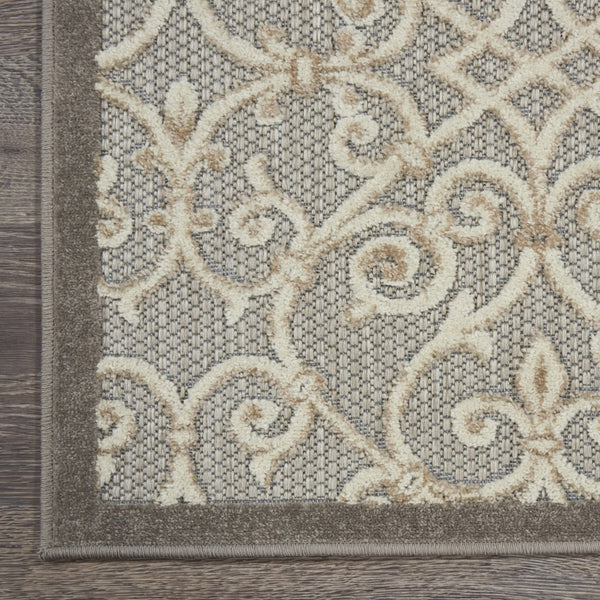 5’ x 8’ Natural and Gray Indoor Outdoor Area Rug