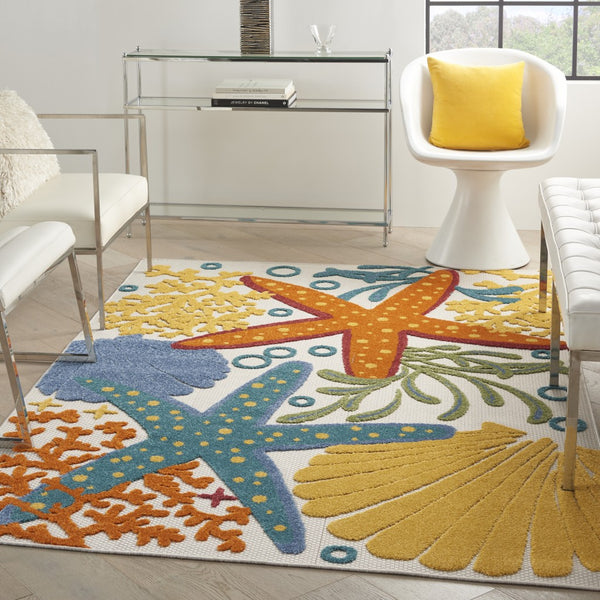 6’ x 9' Multicolor Indoor Outdoor Area Rug