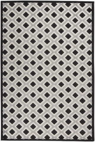 4’ x 6’ Black White Gray Indoor Outdoor Area Rug