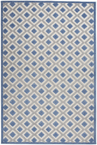 4’ x 6’ Blue and Gray Indoor Outdoor Area Rug