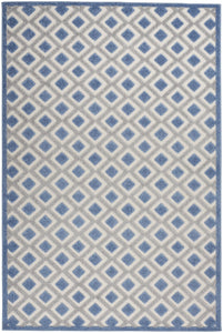 5’ x 8’ Blue and Gray Indoor Outdoor Area Rug