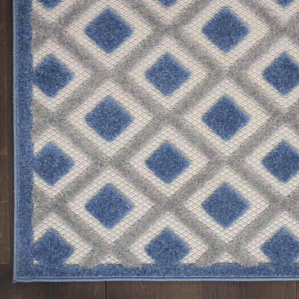 5’ x 8’ Blue and Gray Indoor Outdoor Area Rug