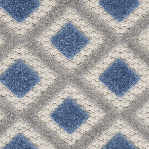 5’ x 8’ Blue and Gray Indoor Outdoor Area Rug