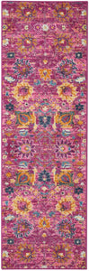 2’ x 6’ Fuchsia and Orange Distressed Runner Rug