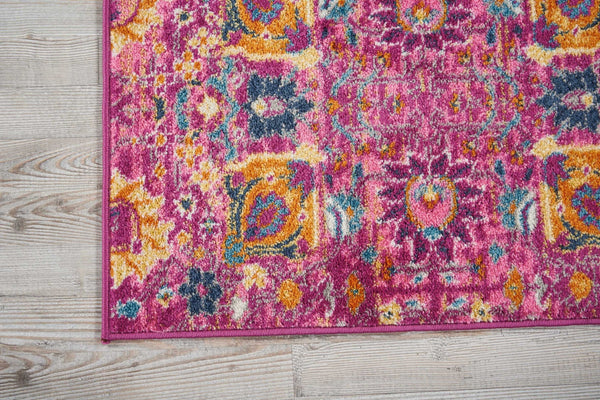 2’ x 3’ Fuchsia and Orange Distressed Scatter Rug