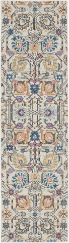 2’ x 8’ Ivory and Multicolor Floral Buds Runner Rug