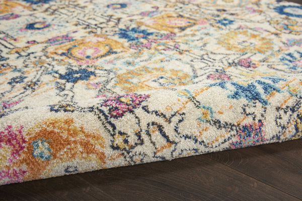 5’ x 7’ Ivory and Multicolor Floral Buds Area Rug