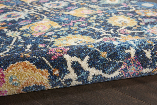 4’ x 6’ Navy Blue Floral Buds Area Rug