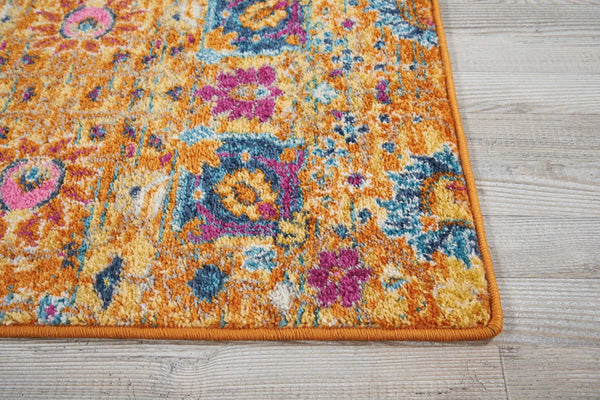 2’ x 3’ Sun Gold and Navy Distressed Scatter Rug