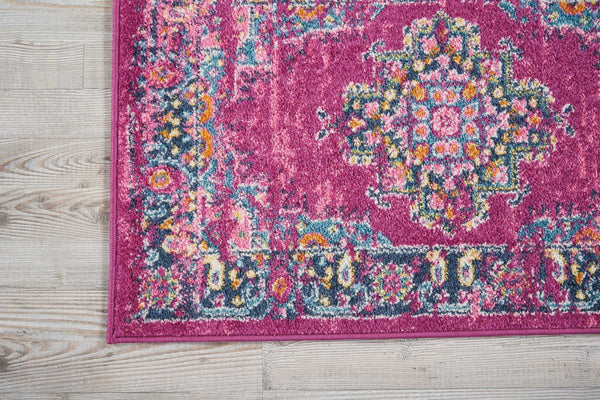 2’ x 3’ Fuchsia and Blue Distressed Scatter Rug