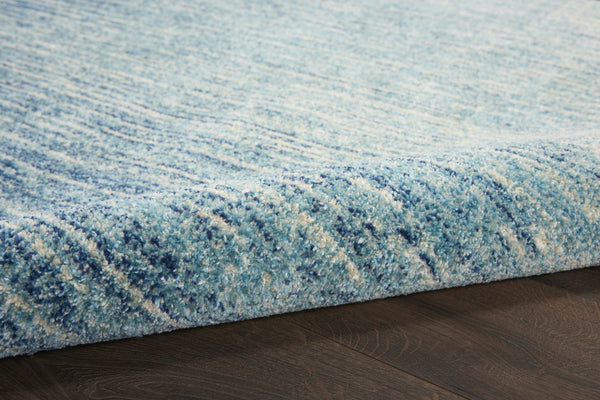 2’ x 10’ Navy and Light Blue Abstract Runner Rug