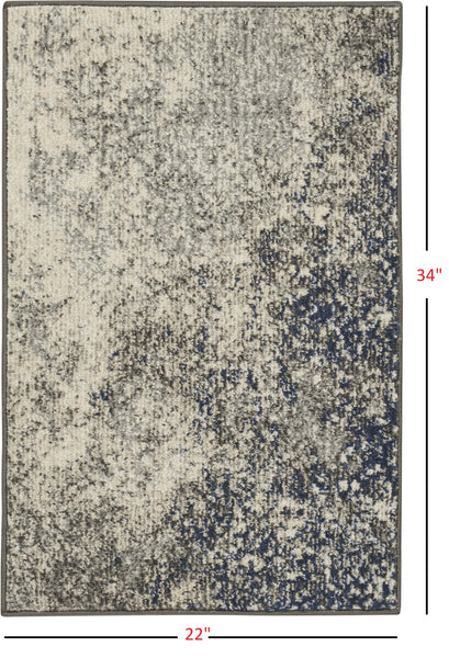 2’ x 3’ Charcoal and Ivory Abstract Scatter Rug