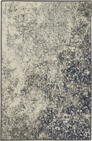 2’ x 3’ Charcoal and Ivory Abstract Scatter Rug