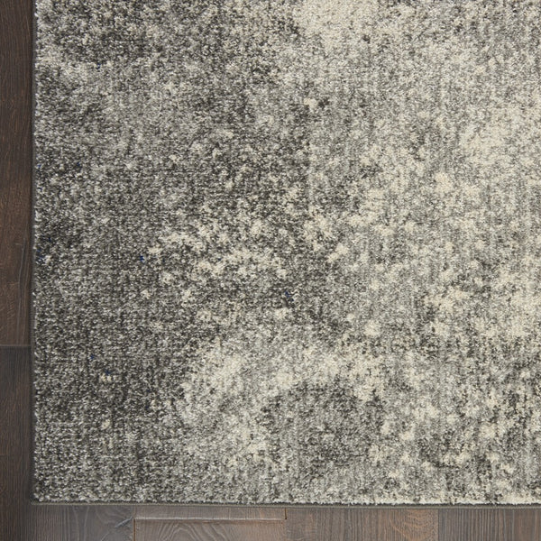 2’ x 6’ Charcoal and Ivory Abstract Runner Rug