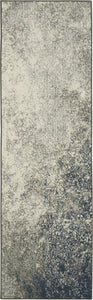 2’ x 6’ Charcoal and Ivory Abstract Runner Rug