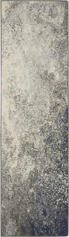 2’ x 8’ Charcoal and Ivory Abstract Runner Rug