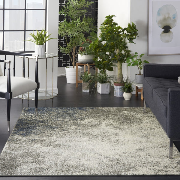 5’ x 7’ Charcoal and Ivory Abstract Area Rug