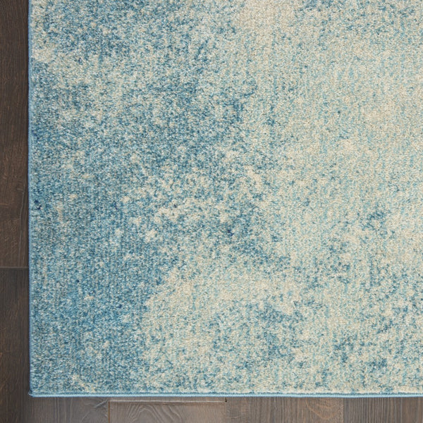 2’ x 8’ Light Blue and Ivory Abstract Sky Runner Rug