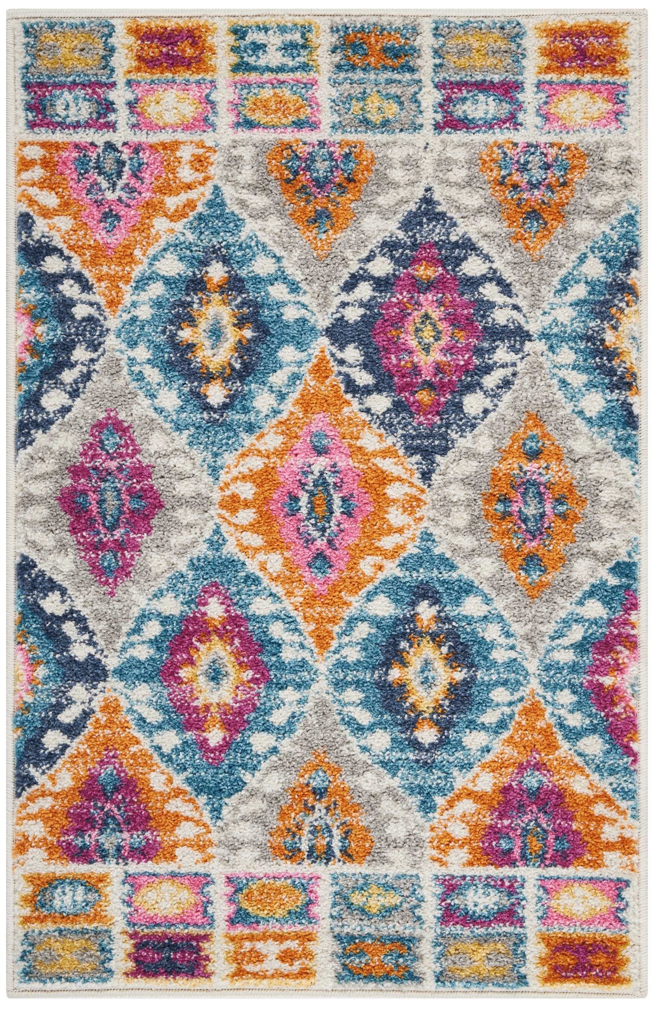 2’ x 3’ Multicolor Ogee Pattern Scatter Rug