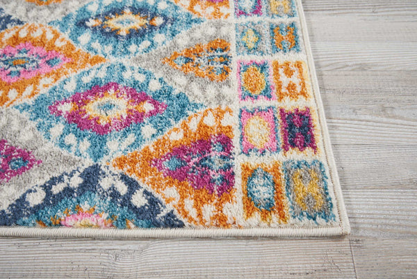 2’ x 3’ Multicolor Ogee Pattern Scatter Rug