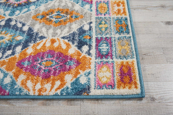 2’ x 8’ Multicolor Ogee Pattern Runner Rug