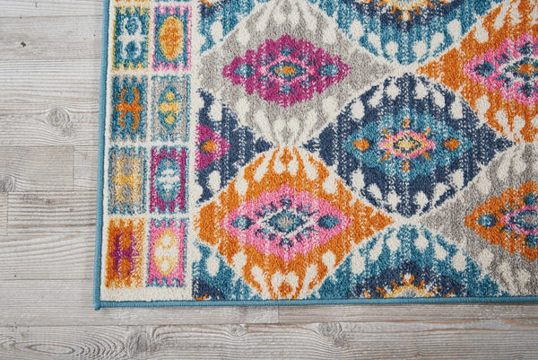 2’ x 8’ Multicolor Ogee Pattern Runner Rug