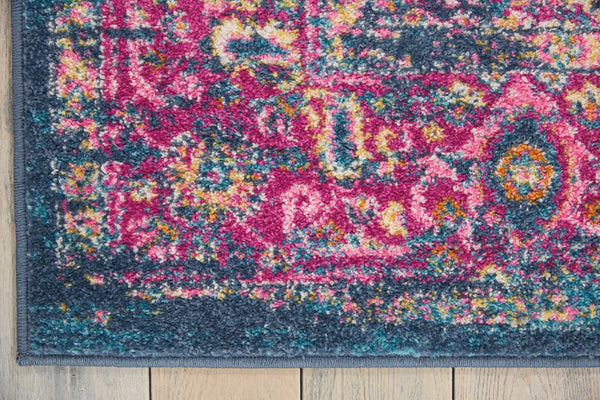 5’ x 7’ Blue and Pink Medallion Area Rug