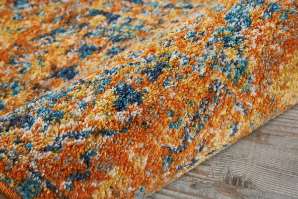 2’ x 3’ Gold and Blue Antique Scatter Rug