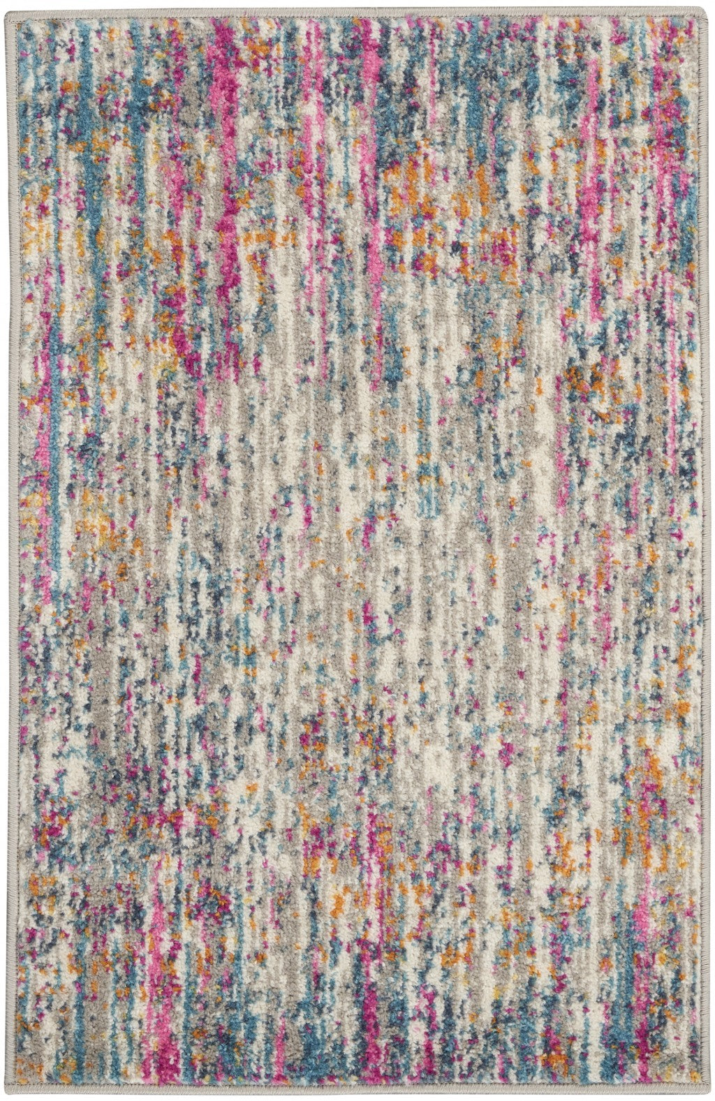 2’ x 3’ Ivory Abstract Striations Scatter Rug