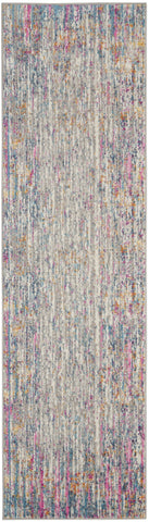 2’ x 8’ Ivory Abstract Striations Runner Rug