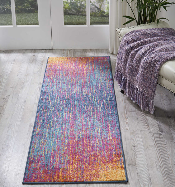 2’ x 6’ Rainbow Abstract Striations Runner Rug