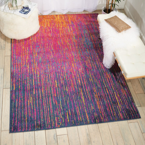 4’ x 6’ Rainbow Abstract Striations Area Rug